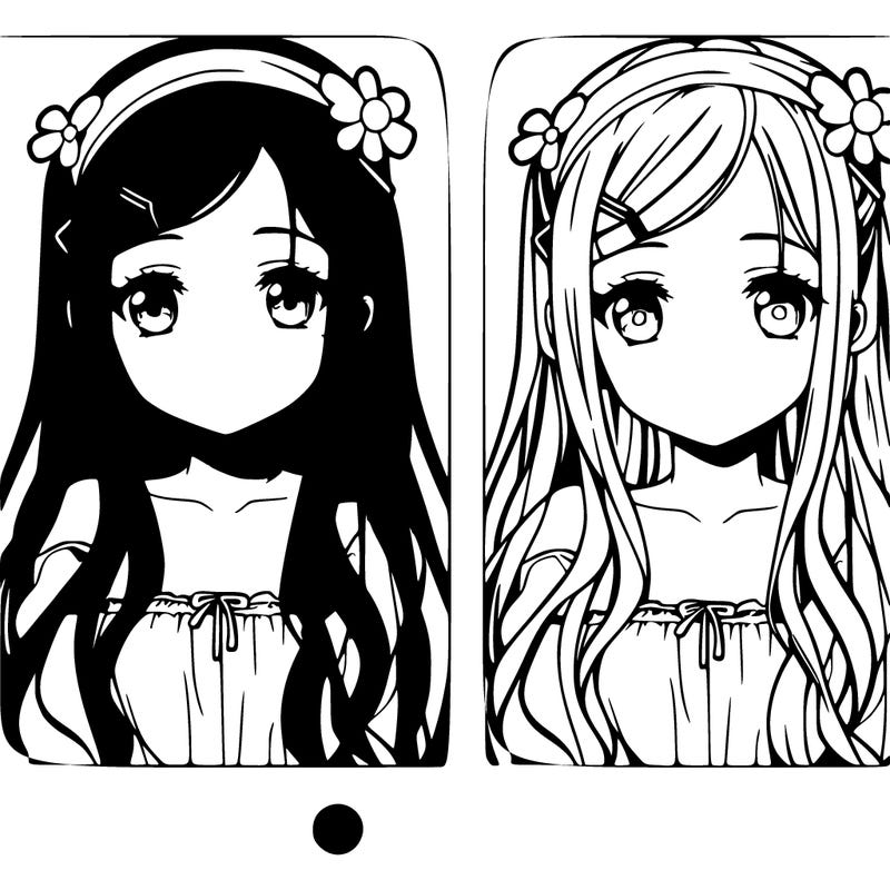 a realistic anime manga girl with long hair and a little cute head band