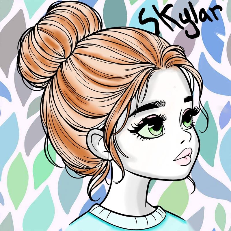 realistic girl with bun