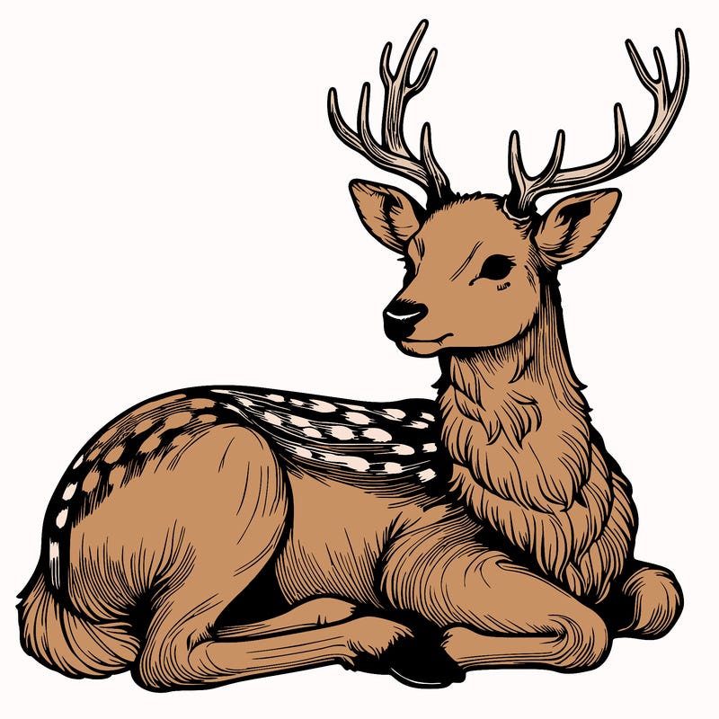 realistic deer with antlers