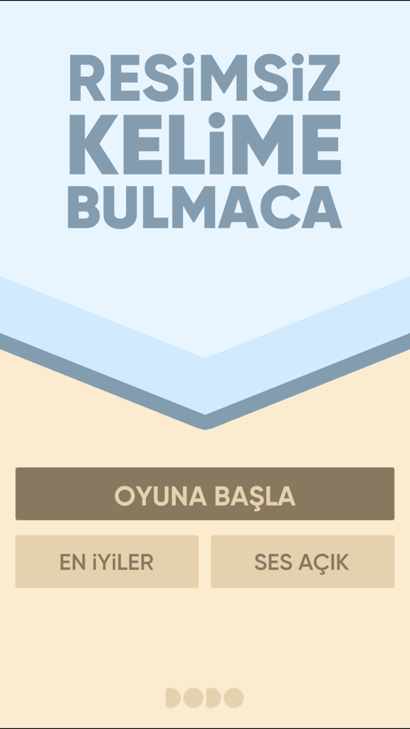 Resimsiz Kelime Bulmaca - Main menu screen of the Turkish word puzzle game Resimsiz Kelime Bulmaca