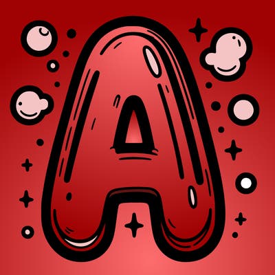 a bubble letter a