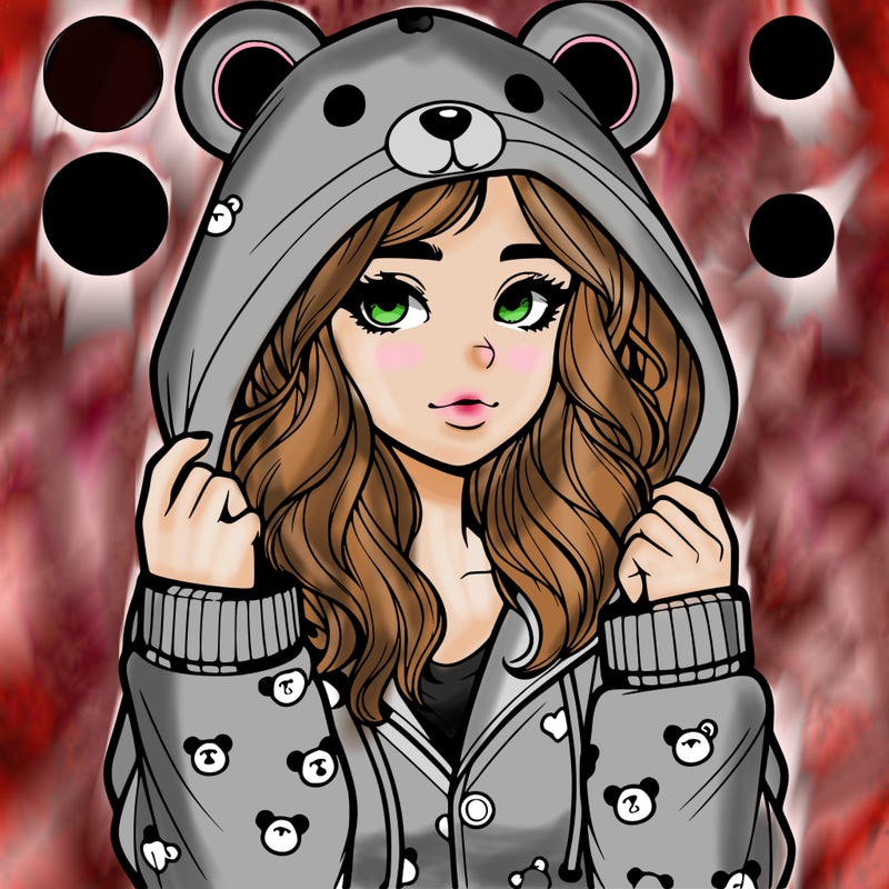 realistic girl in a animal pjs hoodie