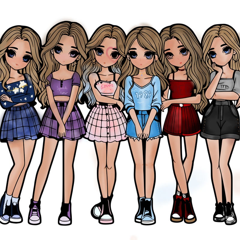 a group of girls realistic
