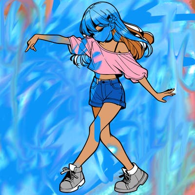 realistic girl danceing