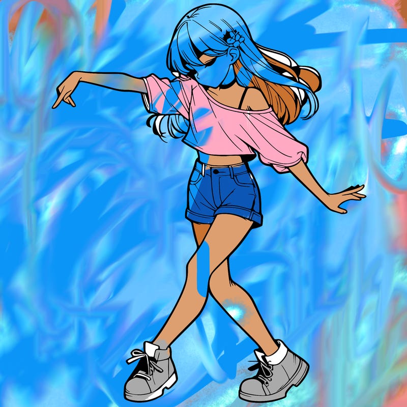 realistic girl danceing