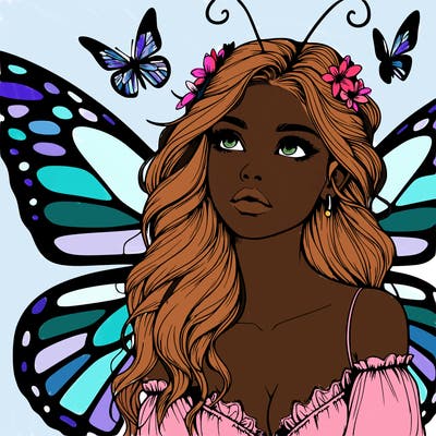 butterfly fairy realistic girl