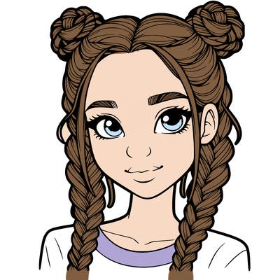 realistic girl with braids