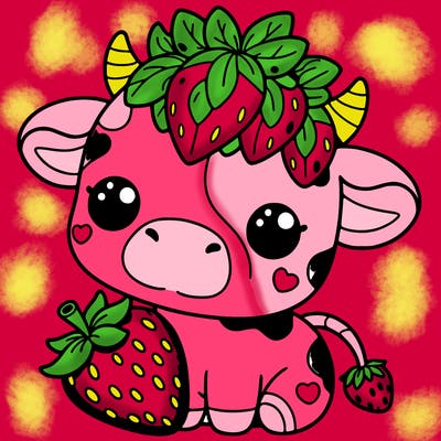 cute strawberry cow