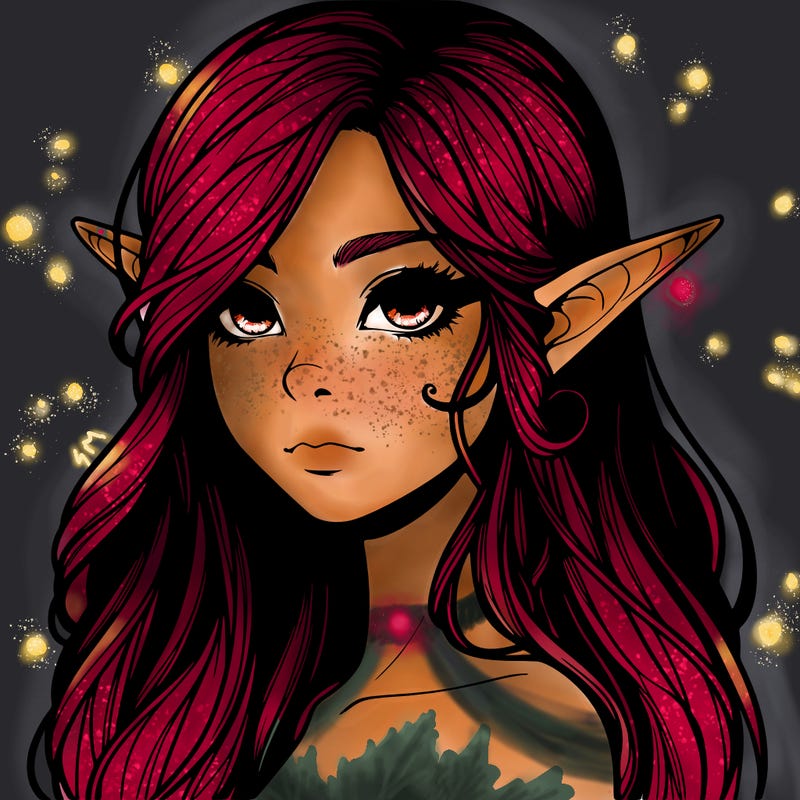 elf girl realistic dark fantasy