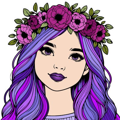 realistic girl with flower crown