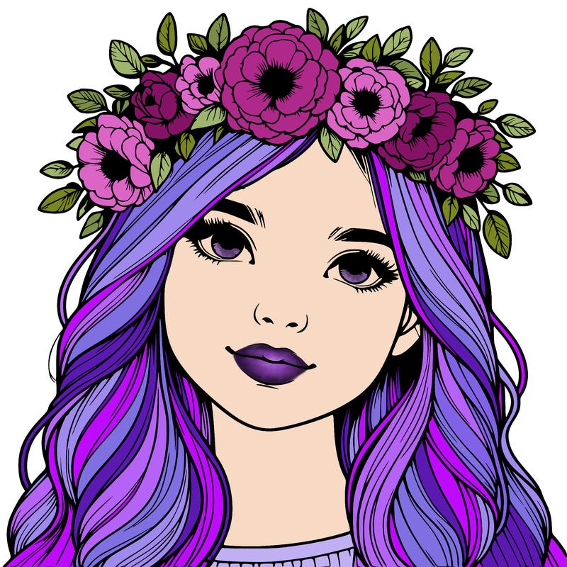 realistic girl with flower crown