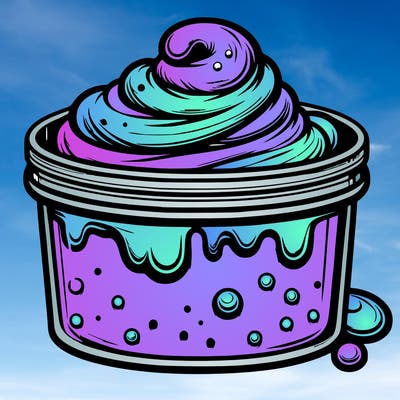 realistic slime in a container