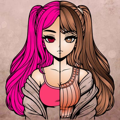 realistic girl split