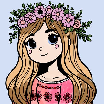 girl with flowers crown