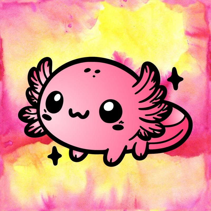 cute easy baby axolotl