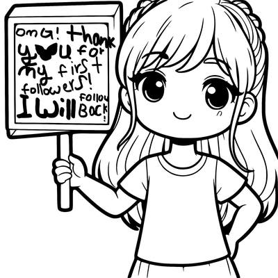 girl holding empty sign