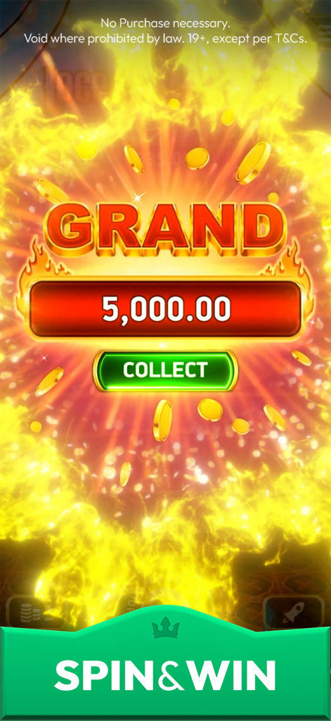 A grand jackpot win screen on the CrownCoins Casino app