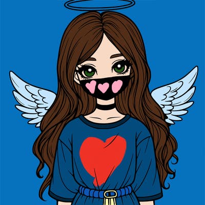 realistic girl with halo