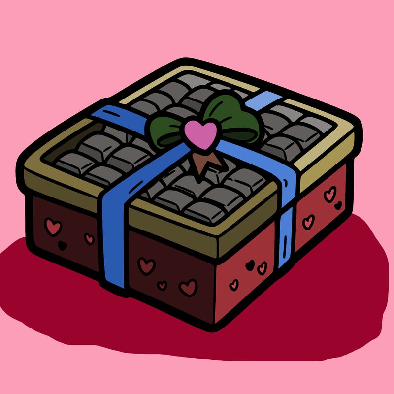 a box of chocolate for valentines day
