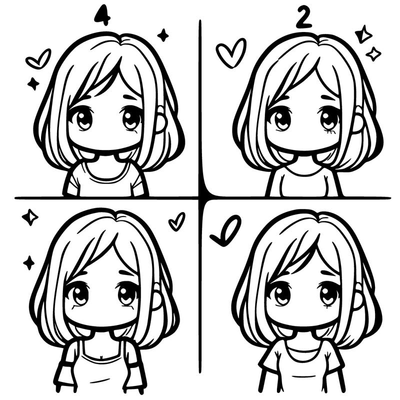 simple girl split in 4