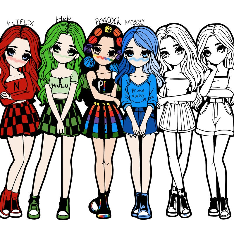 a group of girls realistic