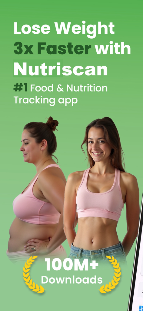 NutriScan: AI Calorie Counter - Transformación de antes y después de perder peso usando la aplicación de seguimiento de calorías con IA NutriScan