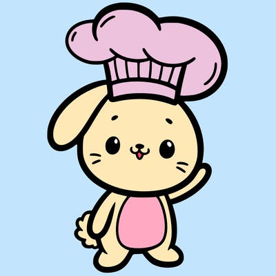 bunny with a chef’s hat