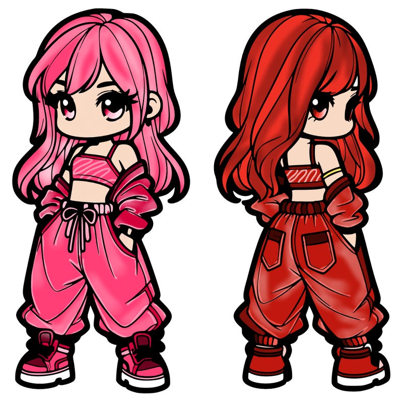 girl in crop top and baggy pants