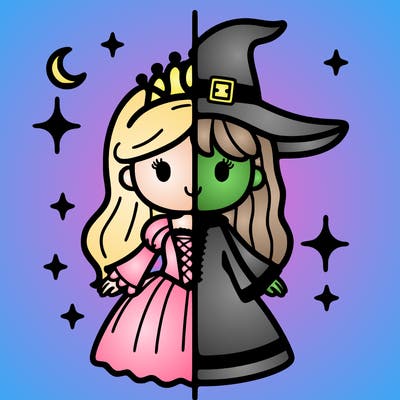 split princess and witch