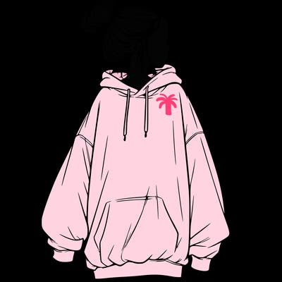 realistic girl with a oversized sweatshirt on and a bun