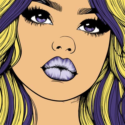 really realistic girl with lips