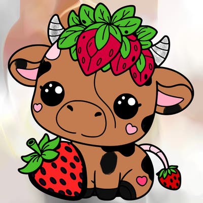 cute strawberry cow
