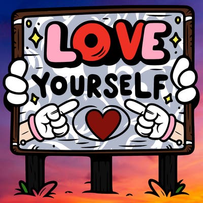 a sign where it is written: love yourself