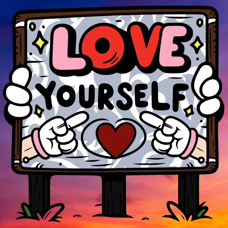 a sign where it is written: love yourself