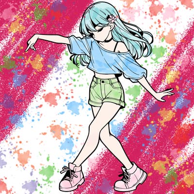 realistic girl danceing