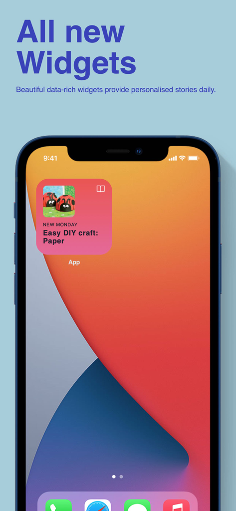 iPhone home screen displaying the personalized widgets feature for the Cocktail Master app.