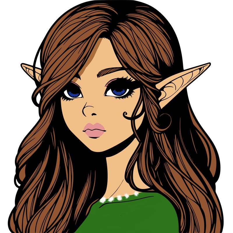 elf girl realistic dark fantasy