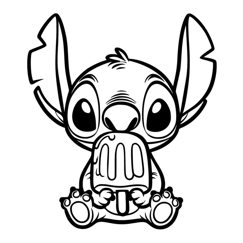 stitch holding a popsicle