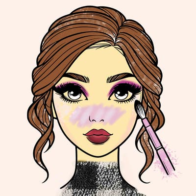 realistic person with makeup