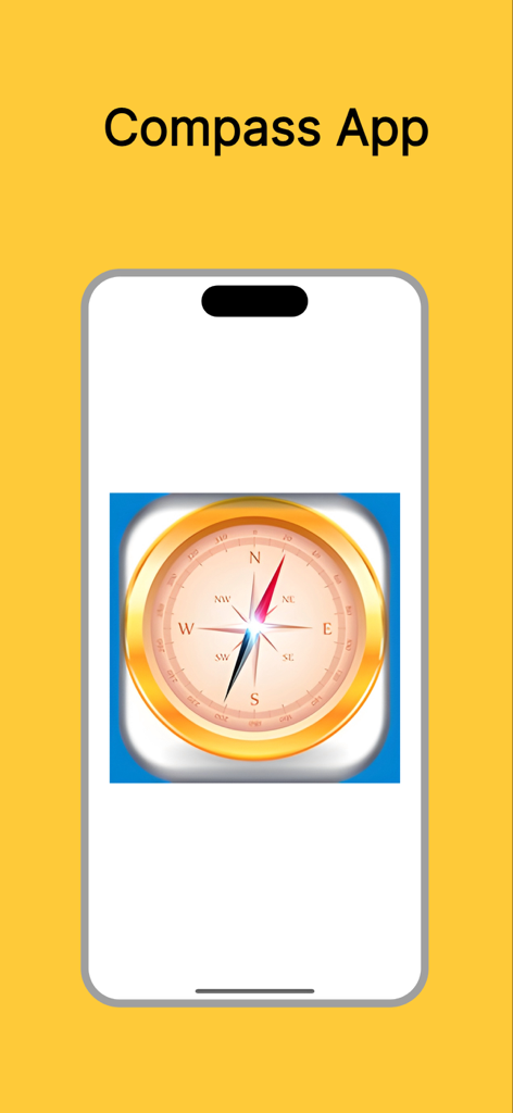 Simple Compass-Your Direction - A screenshot of the Simple Compass app showing a large and easy to read compass interface on a smartphone