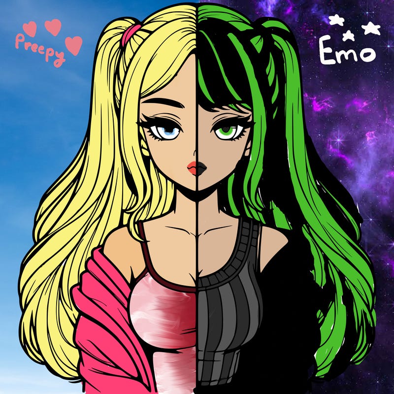 realistic girl split