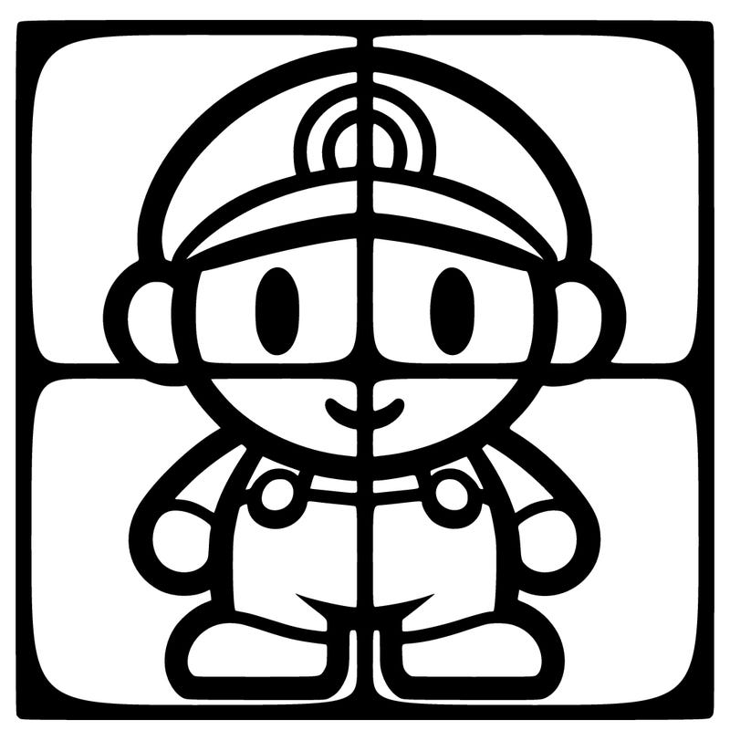 mario cut up into four squares