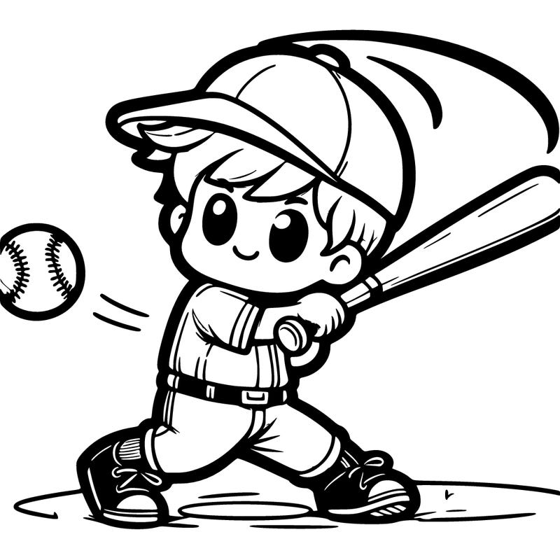 baseball boy hitting ball