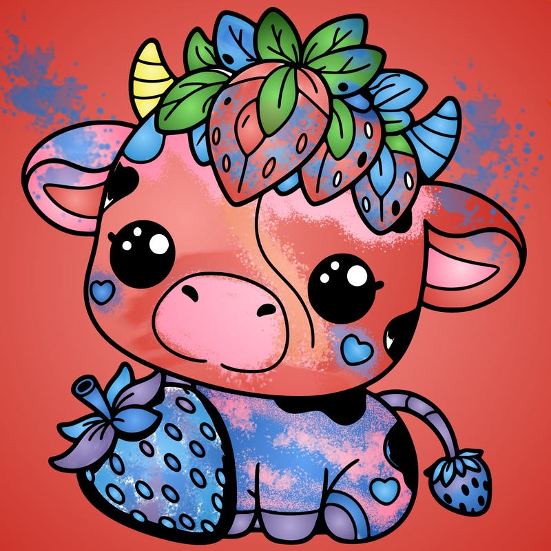 cute strawberry cow