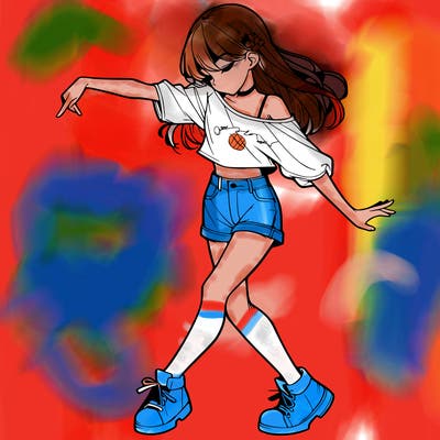 realistic girl danceing