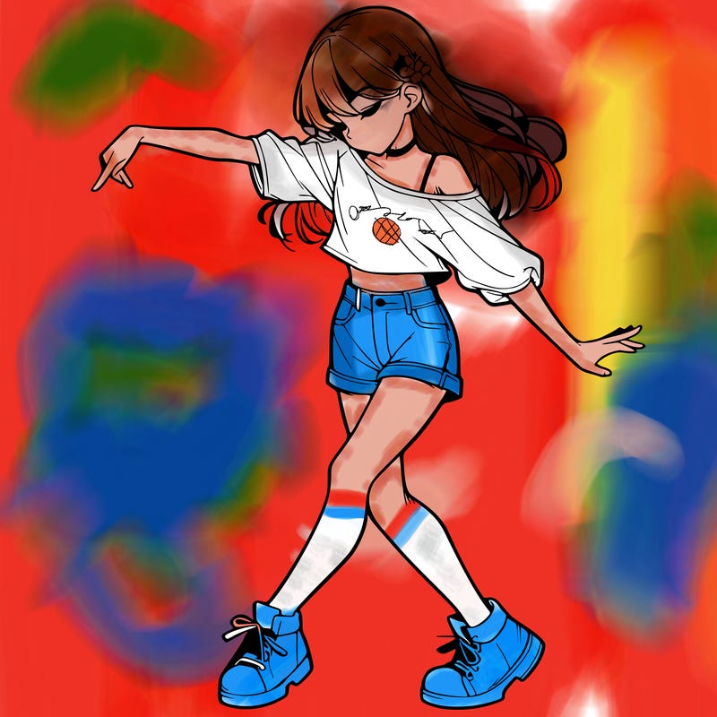 realistic girl danceing