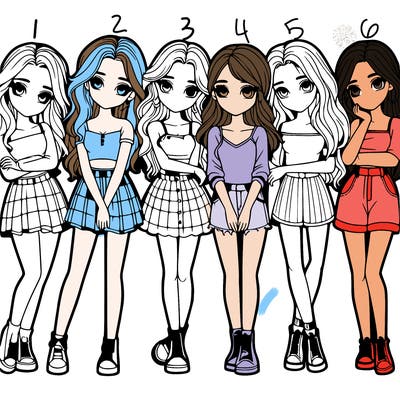 a group of girls realistic