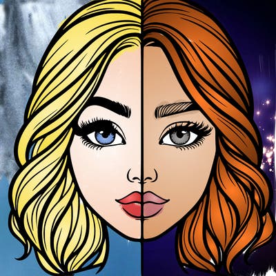 realistic girl split half