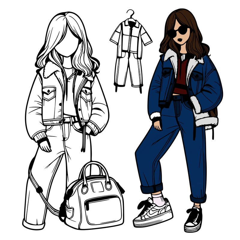 model, with cool clothes