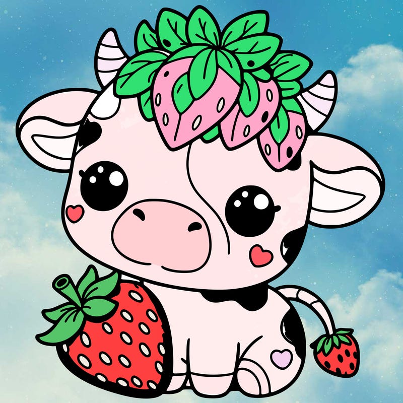 cute strawberry cow